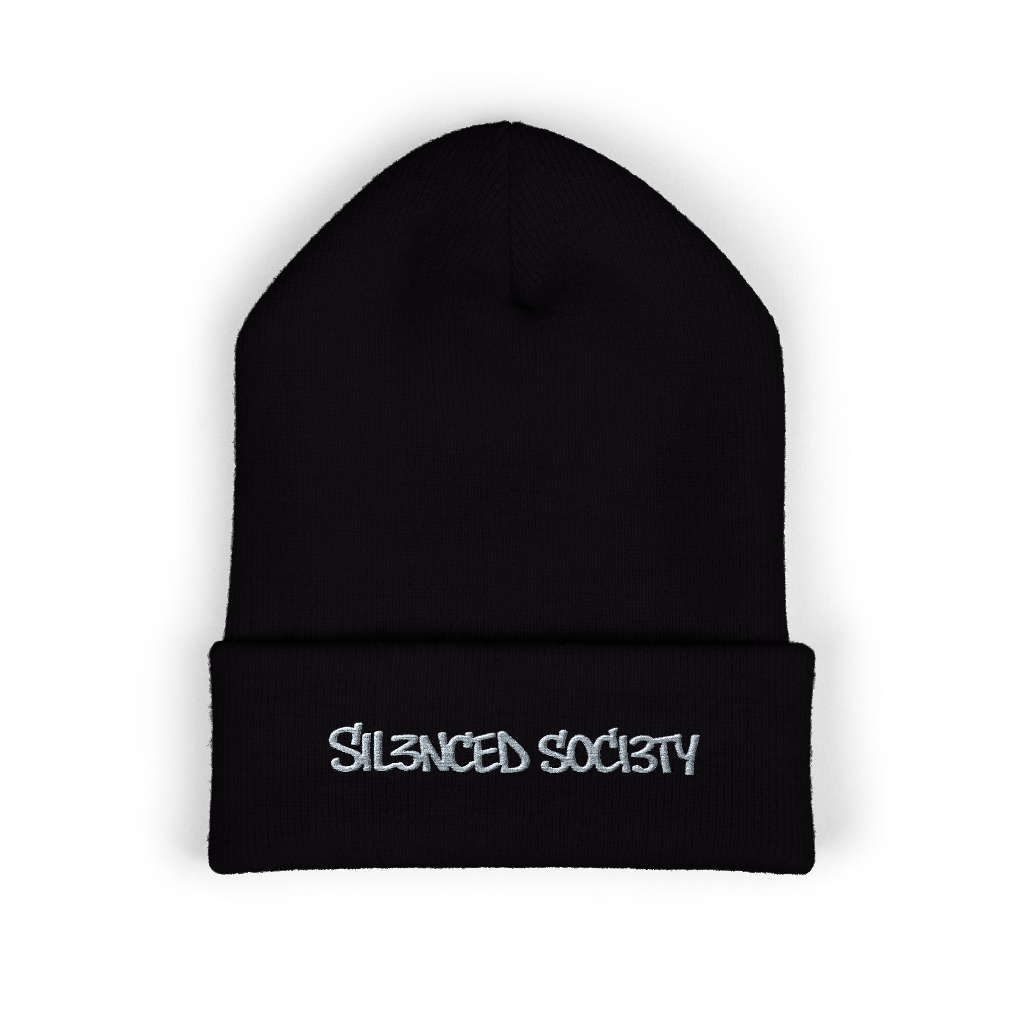 Sil3nced Soci3ty Embroidered Cuffed Beanie