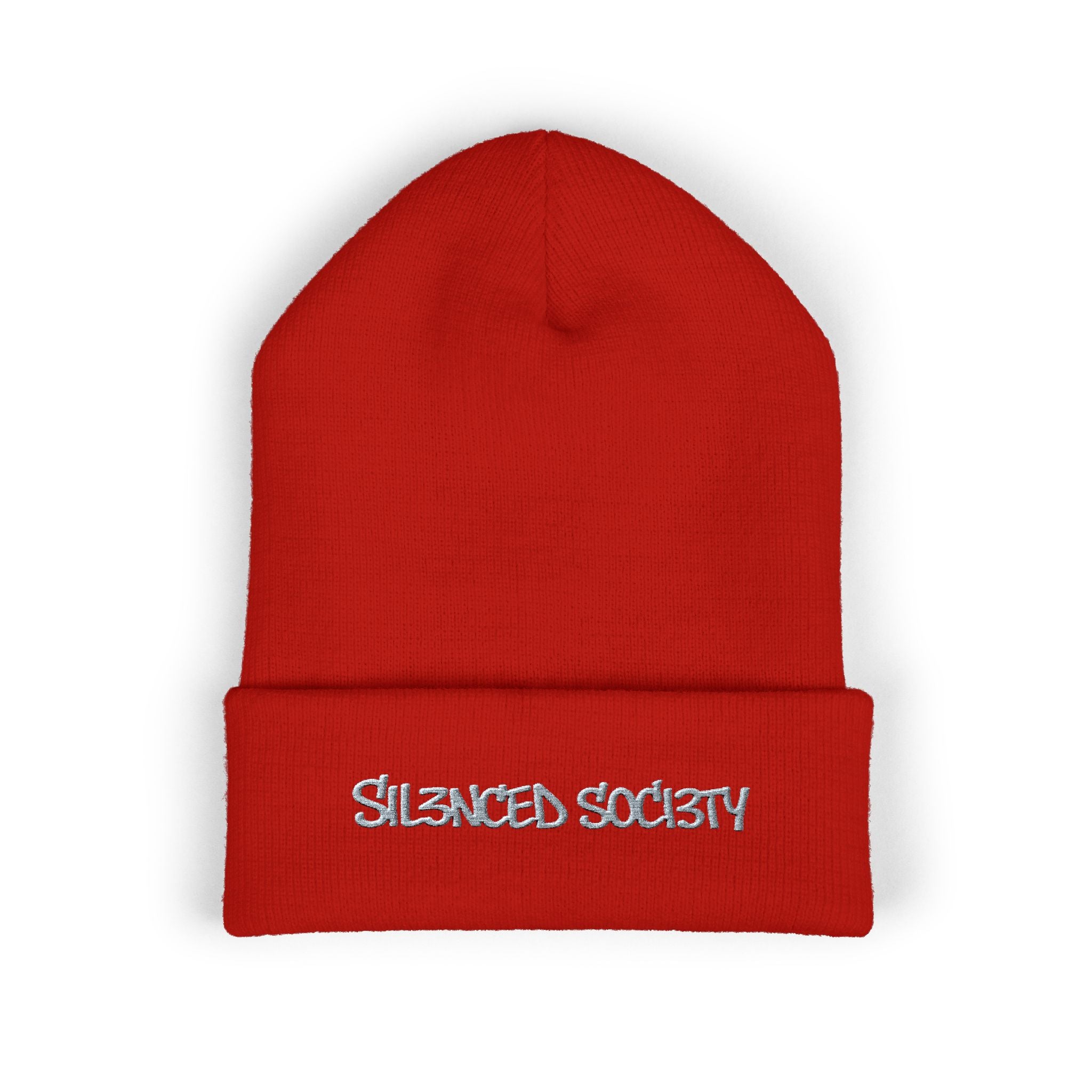 Sil3nced Soci3ty Embroidered Cuffed Beanie