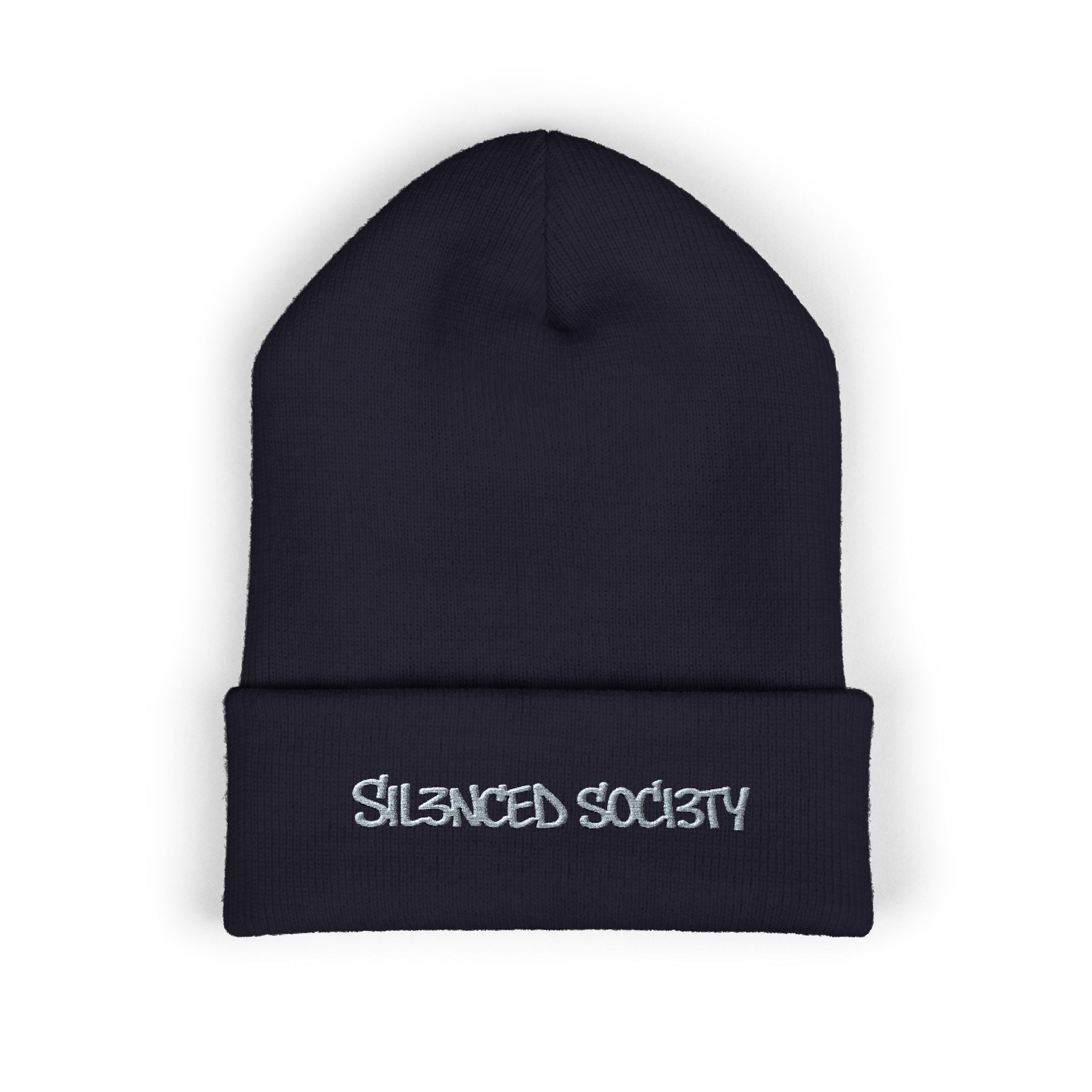 Sil3nced Soci3ty Embroidered Cuffed Beanie